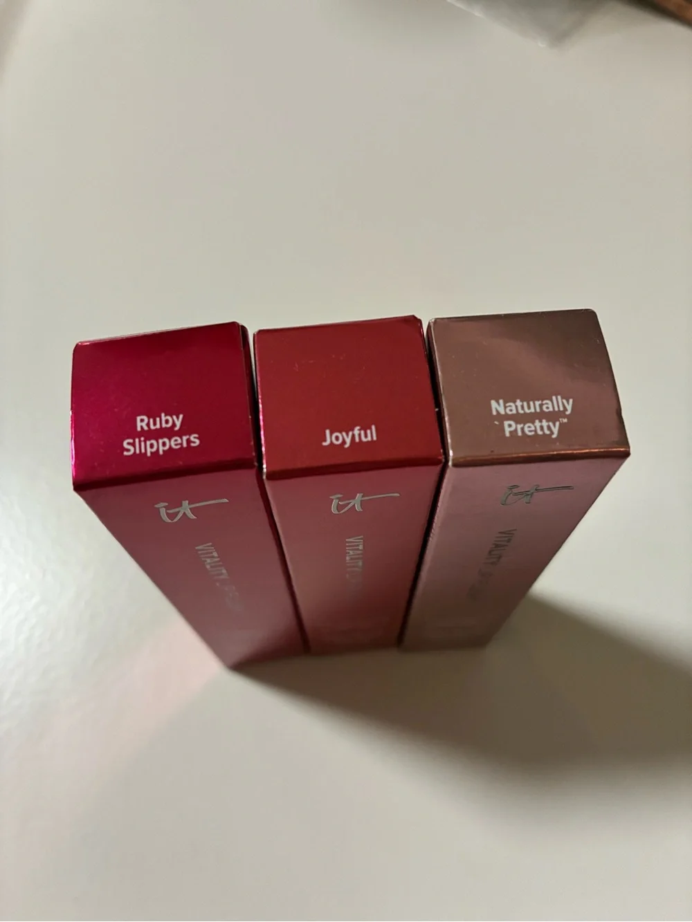 !it jeans Vitality Lip Flush Butter Gloss Set — Red, Brown, Pink